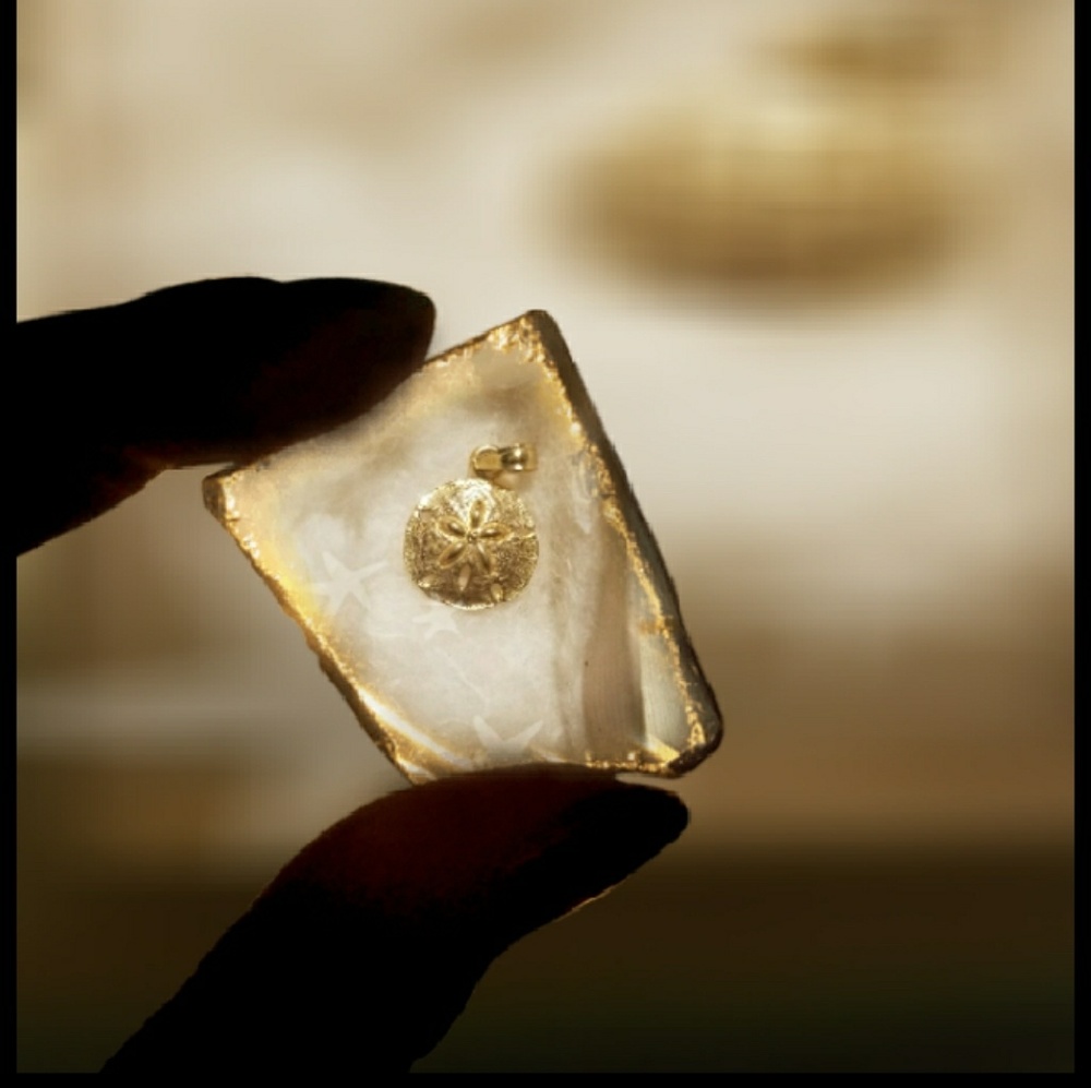 Cannon Beach Oregon Solid Gold Sand Dollar Pendant
